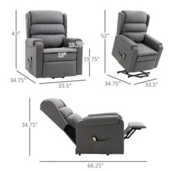 HOMCOM Power Lift Recliner Chair With Remote Control And Footrest - Grey -Safavieh Shop 331067824 AlternateImage2 l