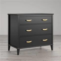 Little Seeds Monarch Hill Hawken Black 3-Drawer Standard Dresser -Safavieh Shop 331068384 AlternateImage3 l
