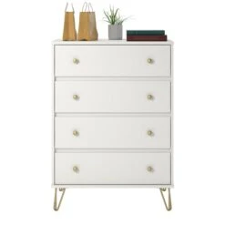 Novogratz Finley White 4-Drawer Standard Dresser 7 Novogratz Finley White 4-Drawer Standard Dresser -Safavieh Shop 331068413 AlternateImage1 l