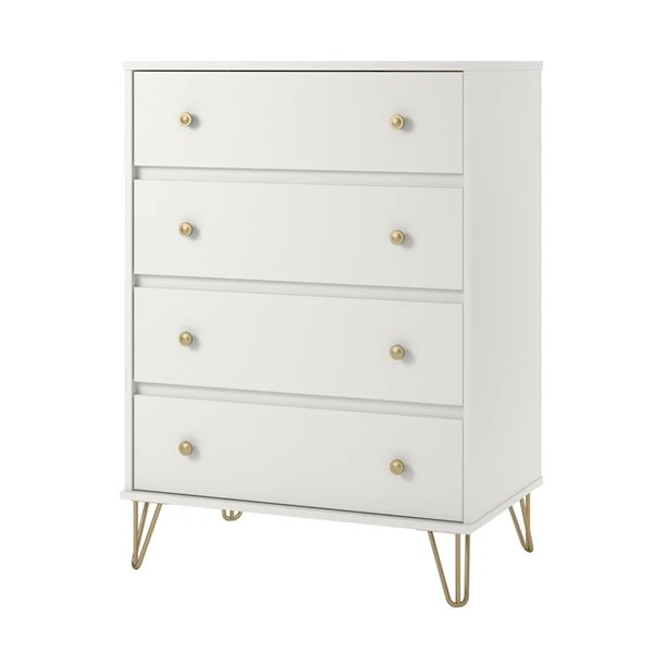 Novogratz Finley White 4-Drawer Standard Dresser 2 Novogratz Finley White 4-Drawer Standard Dresser - Image 2