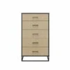 Novogratz Kelly Black Oak And Faux Rattan 5-Drawer Standard Dresser