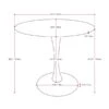 CorLiving Ivo 35-in Round White Marbled Bistro Pedestal Table