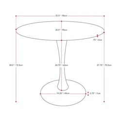 CorLiving Ivo 35-in Round White Marbled Bistro Pedestal Table