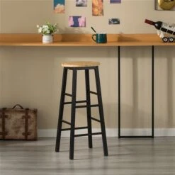 Vintiquewise Black And Brown 28-in Bar Height Bar Stool -Safavieh Shop 332000661 AlternateImage1 l