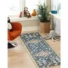 ECARPET Aqua Gypsy 2.5-ft X 8-ft Blue Rectangular Runner