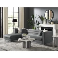 Inspired Home Anniston Modern Dark Grey Velvet Chaise Sectional Sofa (Left) -Safavieh Shop 332001685 AlternateImage1 l
