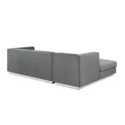 Inspired Home Anniston Modern Dark Grey Velvet Chaise Sectional Sofa (Left) -Safavieh Shop 332001685 AlternateImage4 l