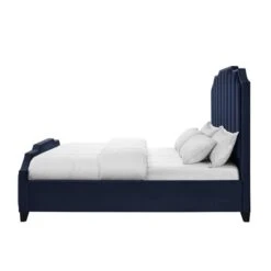 Inspired Home Aizen Navy Blue King Platform Bed -Safavieh Shop 332001733 AlternateImage2 l