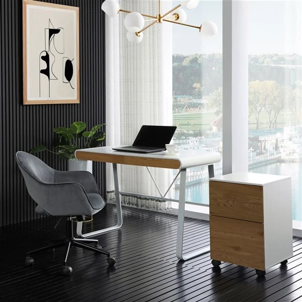 Loft Lyfe Adalynne 43.3-in White Writing Desk 5 Loft Lyfe Adalynne 43.3-in White Writing Desk - Image 5