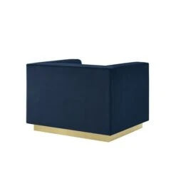 Inspired Home Anniston Modern Navy Blue Velvet Club Chair