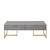 Nicole Miller Landan Matte Grey And Gold Faux Shagreen Coffee Table