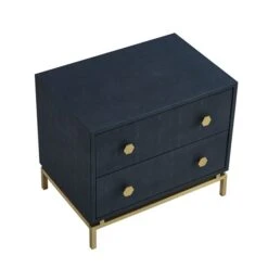 Nicole Miller Jazmyne Navy Blue And Gold Faux Shagreen Nightstand -Safavieh Shop 332001822 AlternateImage4 l
