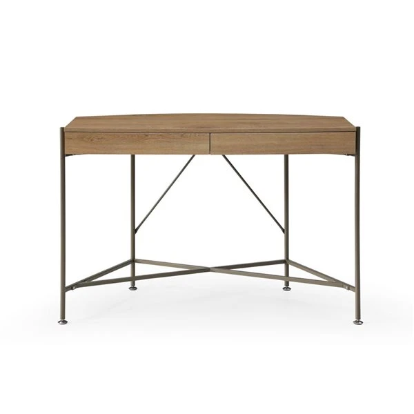 Loft Lyfe Kaius 44.8-in Natural/Bronze Writing Desk 3 Loft Lyfe Kaius 44.8-in Natural/Bronze Writing Desk - Image 3