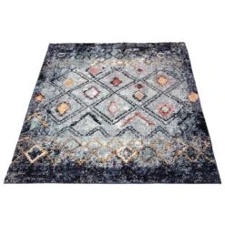 ECARPET Morocco Classic Blue 6-ft 7-in X 9-ft 6-in Rectangular Indoor Area Rug