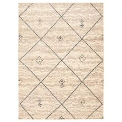 ECARPET Devos Ivory/Blue 3-ft 11-in X 5-ft 7-in Rectangular Indoor Area Rug