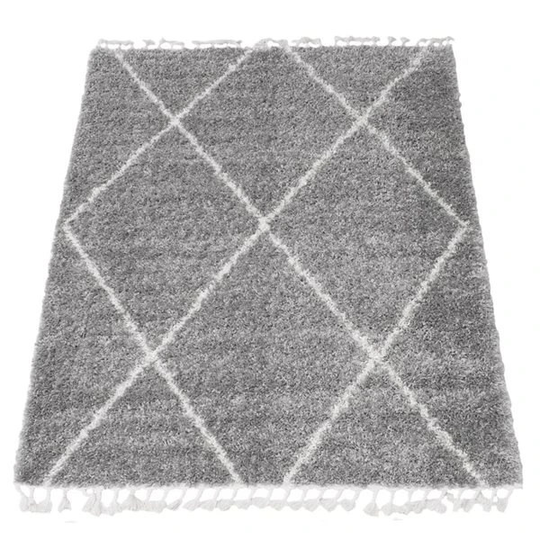 ECARPET Grammercy Losange Light Grey 8-ft X 10-ft Rectangular Indoor Shag Carpet 2 ECARPET Grammercy Losange Light Grey 8-ft X 10-ft Rectangular Indoor Shag Carpet - Image 2