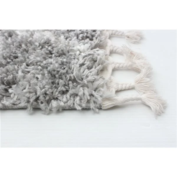 ECARPET Grammercy Losange Light Grey 8-ft X 10-ft Rectangular Indoor Shag Carpet 4 ECARPET Grammercy Losange Light Grey 8-ft X 10-ft Rectangular Indoor Shag Carpet - Image 4