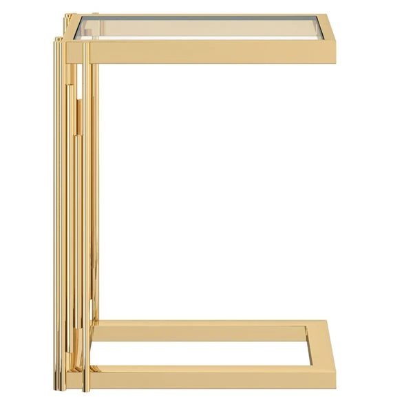 !nspire Gold Glass Rectangular End Table 4 !nspire Gold Glass Rectangular End Table - Image 4