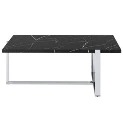 Safavieh Shop 9 !nspire Granite And Faux Marble 26-in Coffee Table - Black And Silver