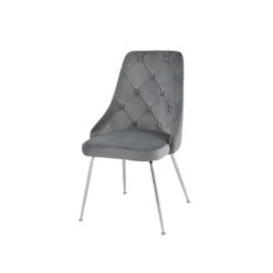 HomeTrend Plumeria Set Of 2 Side Chair Grey Velvet With Chrome Legs -Safavieh Shop 332003074 AlternateImage1 l