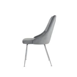 HomeTrend Plumeria Set Of 2 Side Chair Grey Velvet With Chrome Legs -Safavieh Shop 332003074 AlternateImage2 l
