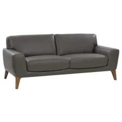 Safavieh Shop 23 CorLiving London Modern Grey Faux Leather Sofa