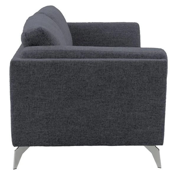 CorLiving Lansing Modern Dark Blue Polyester Sofa 3 CorLiving Lansing Modern Dark Blue Polyester Sofa - Image 3