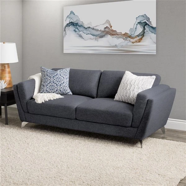 CorLiving Lansing Modern Dark Blue Polyester Sofa 1 CorLiving Lansing Modern Dark Blue Polyester Sofa