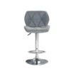 TAKE ME HOME Ross Stylish Grey Upholstered Barstools With Stainless Steel Frame - Set Of 2