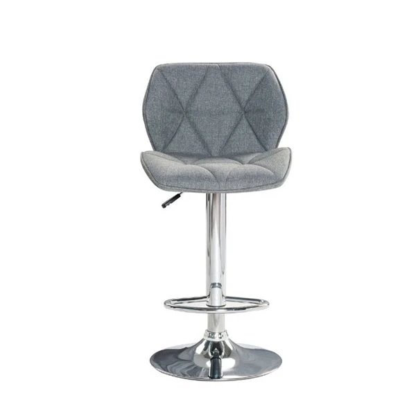 TAKE ME HOME Ross Stylish Grey Upholstered Barstools With Stainless Steel Frame - Set Of 2 1 TAKE ME HOME Ross Stylish Grey Upholstered Barstools With Stainless Steel Frame - Set Of 2