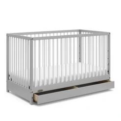 Graco Teddi 5-in-1 Convertible Crib With Drawer - Pebble Grey/White