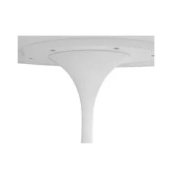 Plata Import Oura White Round Extending Removable 43-in Wood Table With Gloss Metal Base