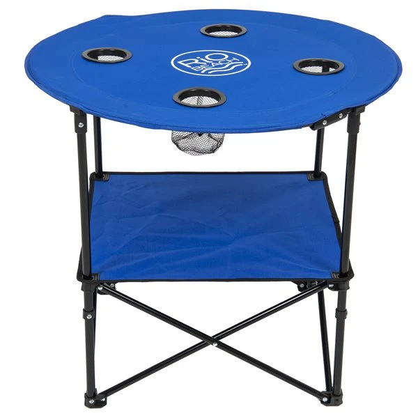 Rio 28-in Dia Blue Outdoor Round Folding Portable Table 2 Rio 28-in Dia Blue Outdoor Round Folding Portable Table - Image 2