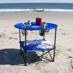 Rio 28-in Dia Blue Outdoor Round Folding Portable Table