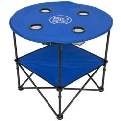 Rio 28-in Dia Blue Outdoor Round Folding Portable Table 7 Rio 28-in Dia Blue Outdoor Round Folding Portable Table -Safavieh Shop 332005255 MainImage 001 l