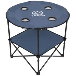 Camp & Go 28-in Dia Blue Outdoor Round Folding Portable Table -Safavieh Shop 332005257 MainImage 001 l