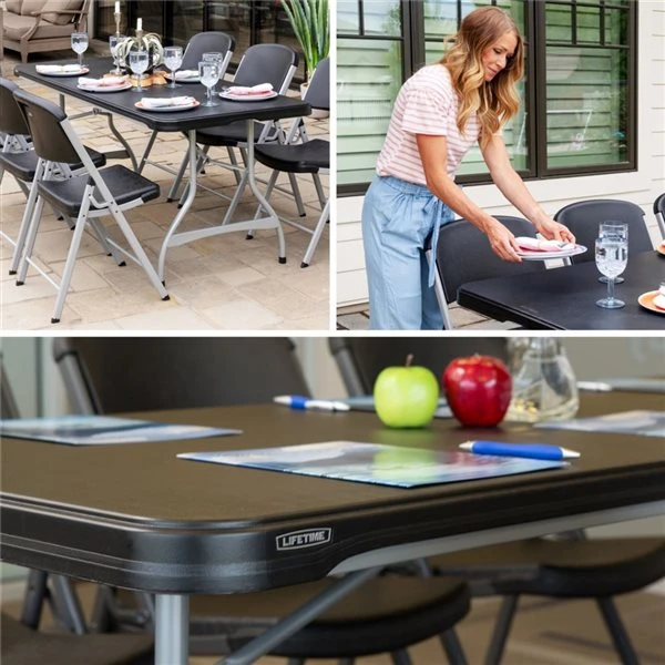 LIFETIME Foldable Black Table Premium Commercial Black Plastic 6-ft 4 LIFETIME Foldable Black Table Premium Commercial Black Plastic 6-ft - Image 4