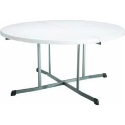 LIFETIME Round Fold-In-Half Table Commercial White Plastic 60-in -Safavieh Shop 332005532 MainImage 001 l