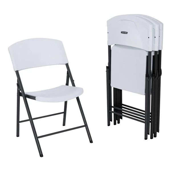 LIFETIME Commercial Folding Chair White Plastic And Black 4-Pack 3 LIFETIME Commercial Folding Chair White Plastic And Black 4-Pack - Image 3