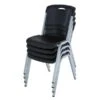 LIFETIME Premium Commercial Stacking Chair Black 4-Pack