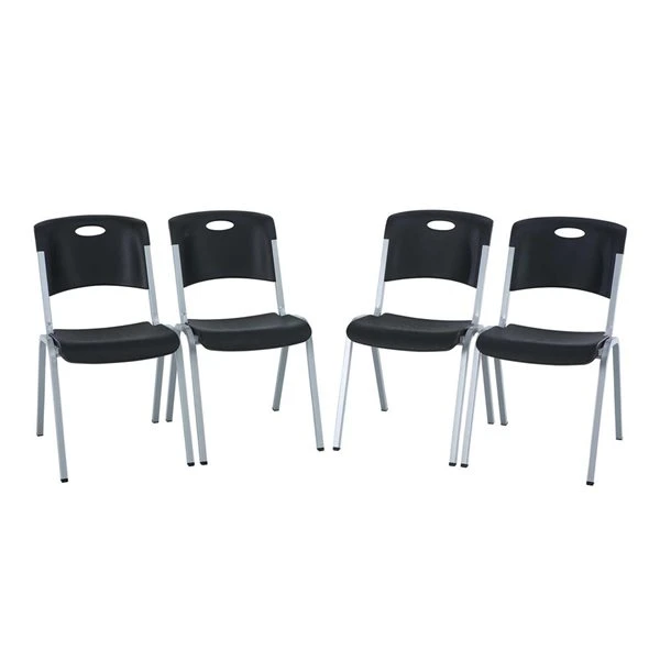 LIFETIME Premium Commercial Stacking Chair Black 4-Pack 4 LIFETIME Premium Commercial Stacking Chair Black 4-Pack - Image 4