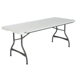 LIFETIME Foldable Black Table Premium Commercial White Plastic 6-ft -Safavieh Shop 332005538 AlternateImage2 l