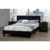 Brassex Inc. Dhara Black Queen Platform Bed With LED