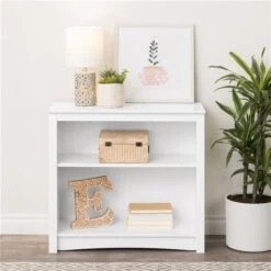Prepac Modern White Home Office 2-shelf Standard Bookcase