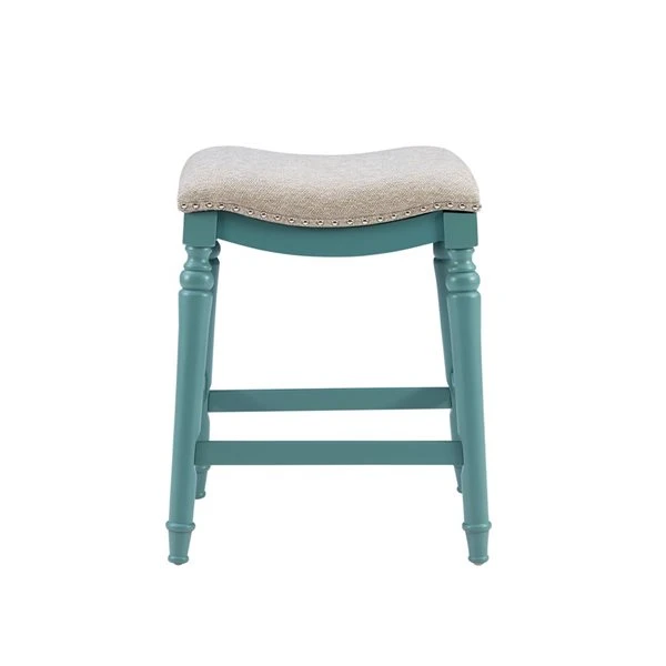 Linon Home Decor Louise Blue Backless Counter Stool 5 Linon Home Decor Louise Blue Backless Counter Stool - Image 5