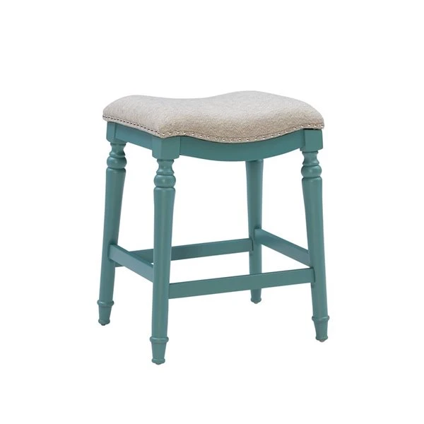 Linon Home Decor Louise Blue Backless Counter Stool 1 Linon Home Decor Louise Blue Backless Counter Stool