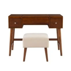 Linon Home Decor 40-in Wharton Walnut Makeup Vanity -Safavieh Shop 332006854 AlternateImage1 l