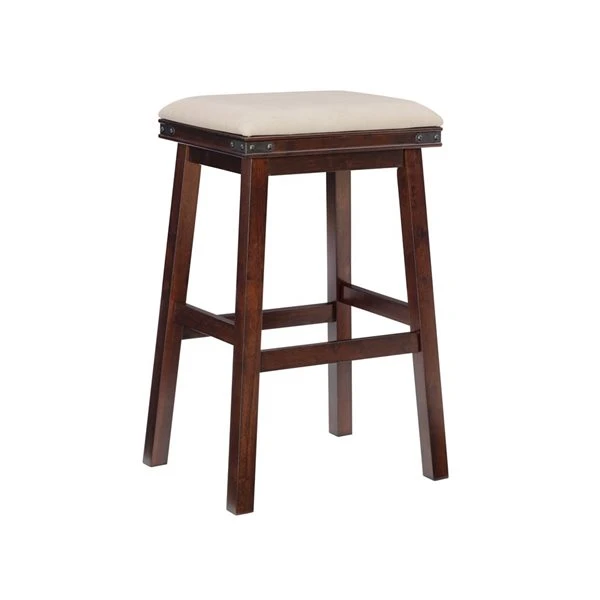 Linon Home Decor Mcmillan Brown Backless Bar Stool 4 Linon Home Decor Mcmillan Brown Backless Bar Stool - Image 4