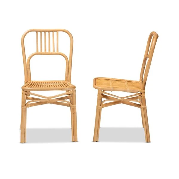 Baxton Studio Ivora Traditional Side Chair With Wicker Frame - Set Of 2 1 Baxton Studio Ivora Traditional Side Chair With Wicker Frame - Set Of 2