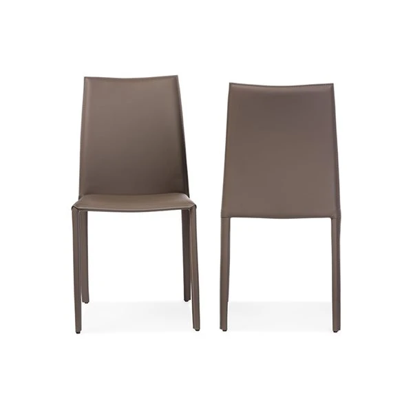 Baxton Studio Rockford Faux Leather Upholstered Contemporary Side Chair With Metal Frame - Set Of 2 3 Baxton Studio Rockford Faux Leather Upholstered Contemporary Side Chair With Metal Frame - Set Of 2 - Image 3